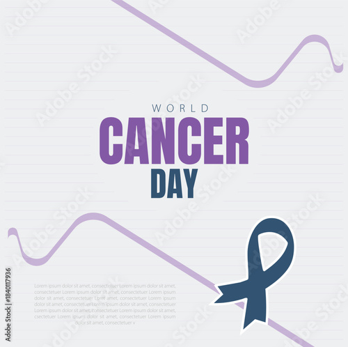 Simple creative poster design template for social media on World Cancer Day