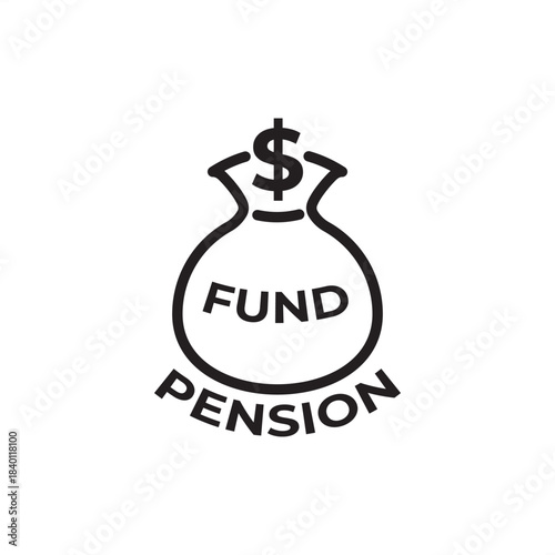 Retirement fund icon symbolizing long-term savings, pension planning, and employee financial security, representing HR benefits, investment management, and future income planning.