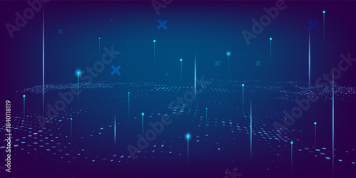 Abstract dot white blue pattern gradient texture technology background.eps10