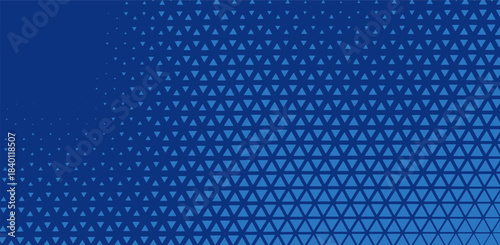 Triangle Halftone Pattern Blue Vector Abstract Geometric Technology Background. Triangle Halftone Texture