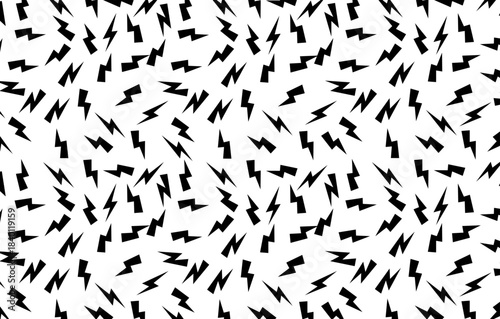 Lightning bolt seamless pattern. Thunder bolt repeating wallpaper. Flash thunderbolt ornament background. Blitz strike arrows for poster, banner, graphic design, print. Vector cartoon backdrop