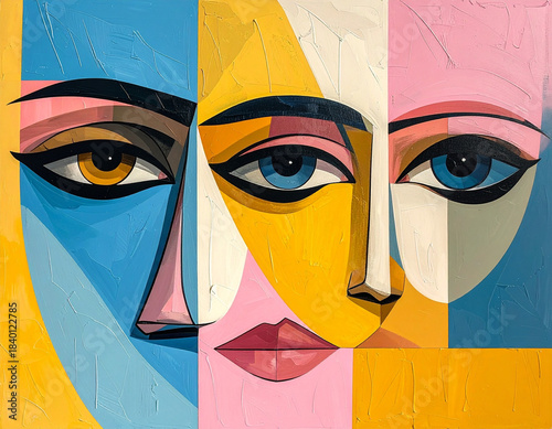 Exploring modern cubism abstract art exhibition urban gallery visual art contemporary setting artistic perspective