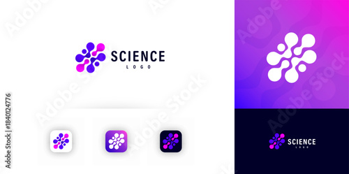Science Research Logo icon Abstract Liquid Cross Symbol Logotype for Medical Science Technology, Laboratory, Healthcare Innovation Tech, Biotech Healthcare Creative Plus Sign. Vector Illustration