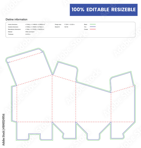 tuck end boxes bevel dieline template box dieline die lines packaging custom dieline  box cardboard box dieline pizza box dieline printable product packaging layout,
