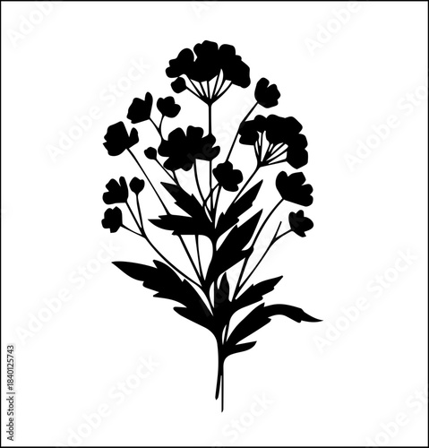Elegant floral bouquet illustration for sophisticated designs, perfect for wedding invitations, branding, and delicate patterns, timeless botanical art