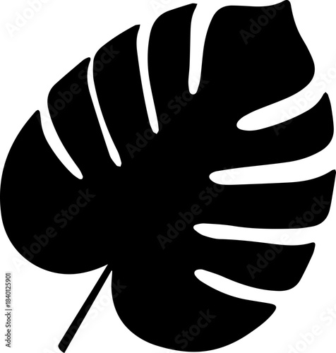 Bold monstera leaf silhouette brings tropical paradise vibes to your designs, add a touch of nature's beauty with this stylish botanical element