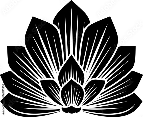 Elegant lotus flower design for spas, yoga studios, and spiritual retreats, symbolizing purity and enlightenment, bringing a touch of zen to any project