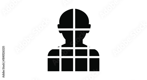 A distinctive black silhouette of a medieval knight wearing full plate armor silhouette