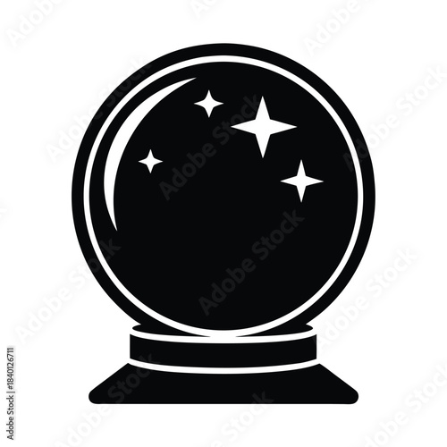 Magic Crystal Ball Glowing Icon