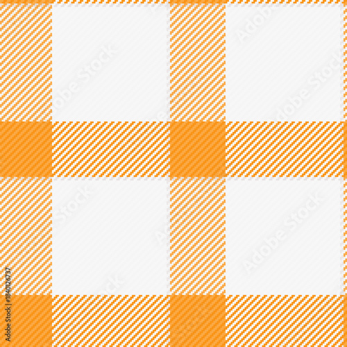 Day tartan check plaid, creativity vector fabric texture. Living room textile seamless pattern background in white and orange colors.