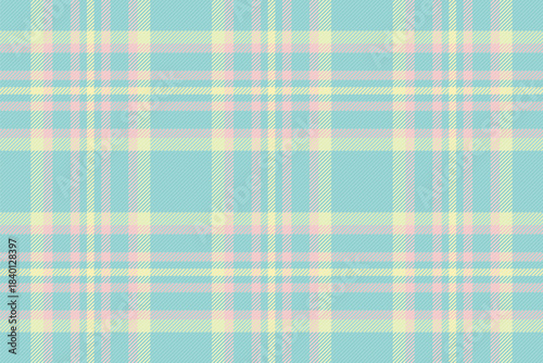 Drapery pattern texture background, occupation seamless check textile. Back vector tartan fabric plaid in light and teal colors.