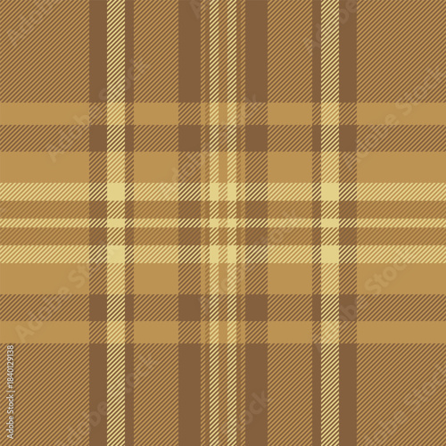 Halftone vector tartan seamless, foot fabric pattern check. Scratch textile background plaid texture in orange and amber colors.