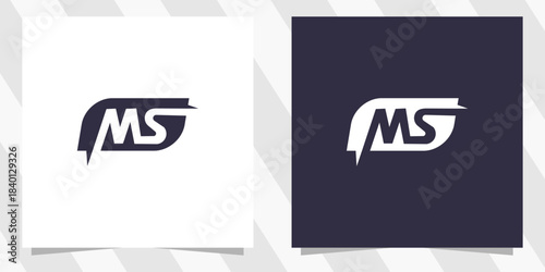 letter ms sm logo design