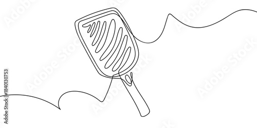 Electric mosquito racket in a single continuous strip. minimalist style isolate outline Editable stroke.