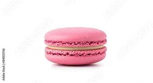 Pink french macaron sweet isolated on a white background studio shot isolated on white background