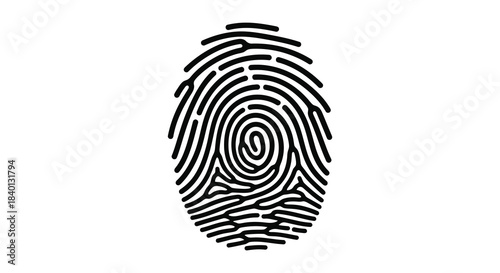 A detailed illustration of a human fingerprint showcasing unique patterns and ridges a striking silhouette