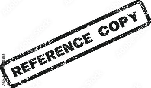 Grungy Angled Reference Copy Stamp Impression on a Clean Background
