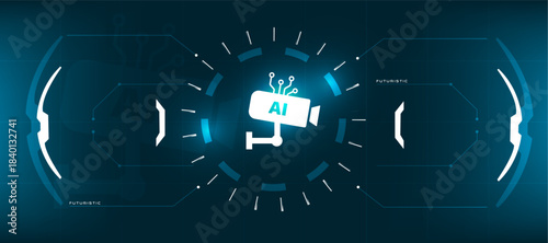 Intelligent Security Camera Powered by AI concept icon