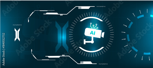 Smart Monitoring Camera with Digital Tech Background