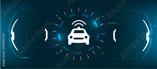 AI Autonomous Car with Futuristic Tech Interface