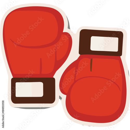 Pair of Red Boxing Gloves Ready for a Match on a White Background with a Neutral Expression