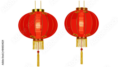 Red chinese lanterns for festival decoration