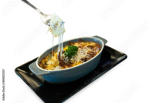 Top view of Lasagna, focus selective