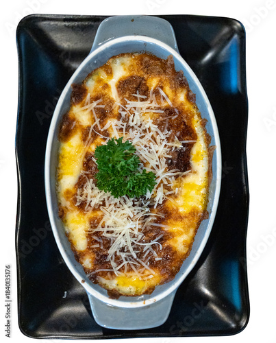 Top view of Lasagna, focus selective