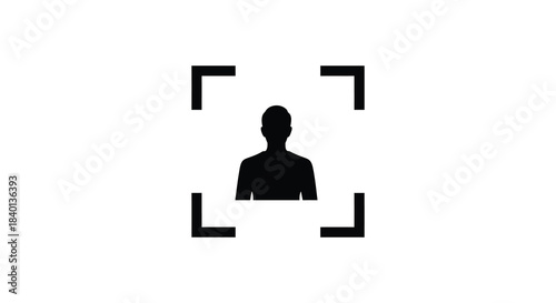 A person framed by a focus square a stark visual representation striking silhouette