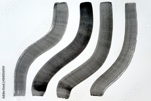 Abstract Black Ink Brush Strokes Transparent PNG