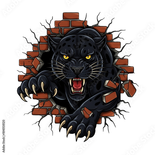 black panther on transparent background