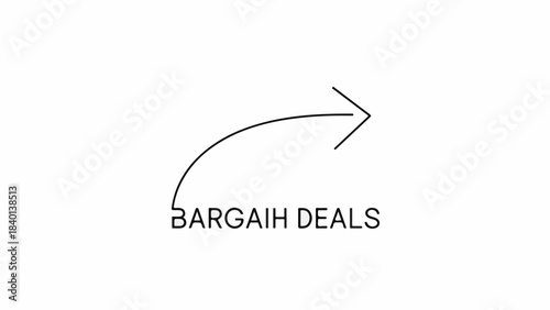 Arrow pointing towards "Bargain Deals" text, symbolizing opportunity and savings