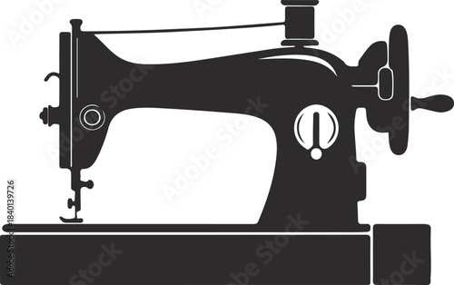 Classic sewing machine silhouette a timeless symbol of craftsmanship and creativity for design projects