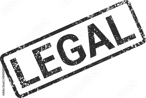 Legal Stamp Impression Distressed Rectangular Border White Background