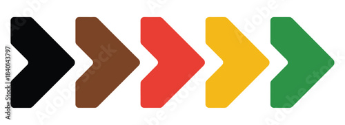 Colorful arrows pointing forward in a sequence, symbolizing progress and movement
