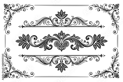 set of decorative elements