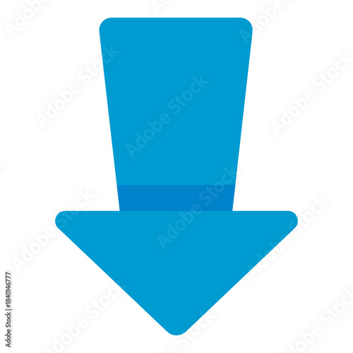 blue down arrow flat icon