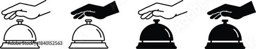 Hotel Service Bell Icons Set on White Background untitled vector