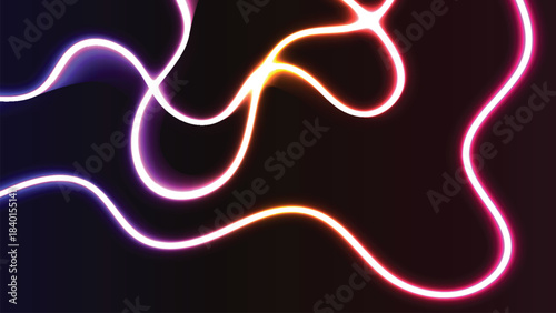 Abstract flowing luminous white lines on dark gradient background