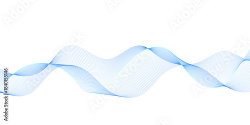  abstract colorful flowing wave lines isolated on white background. Design element for technology, science