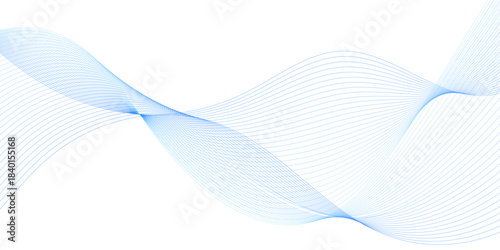  abstract colorful flowing wave lines isolated on white background. Design element for technology, science
