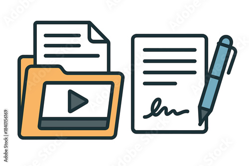 Digital management, contract signing, documents folder, video preview, and pen