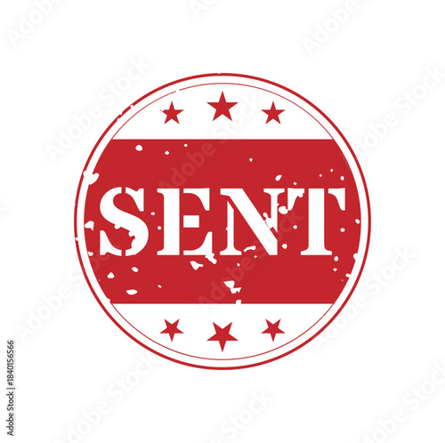 Circular Red Sent Rubber Stamp