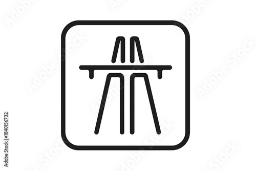 Abstract geometric symbol representing a road overpass or elevated highway