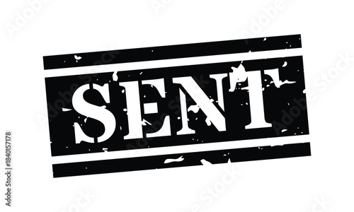 Rectangular Red Sent Stamp Icon