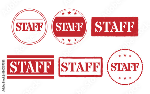 Red Rubber Staff Stamp Collection