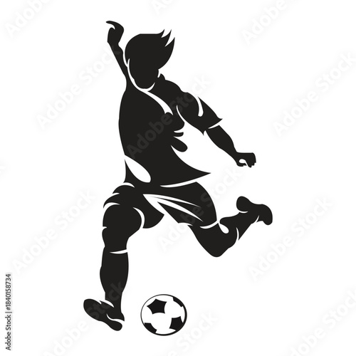 soccer player kicking ball