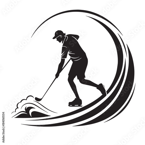Black sports recreation Silhouette Vector, High Quality Illustration on White Background