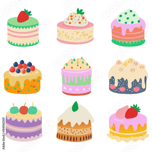 set of cakes