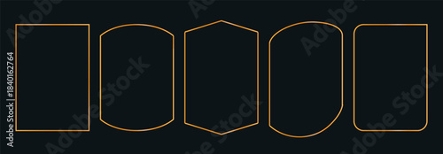 Thin set gold elegant luxury frames. Vector simple line gold border square. Premium design template for card, cosmetic, wedding, gala invitation.